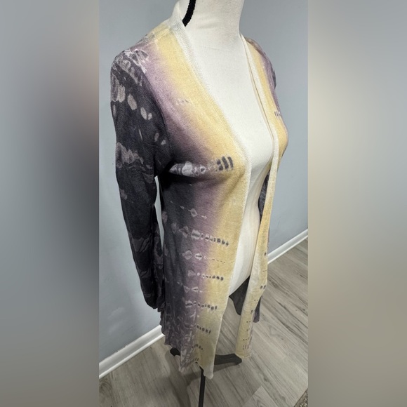 Viviana Uchitel ombré duster cardigan coverup hand dyed sheer sz2 /US M - $375 - Picture 4 of 9